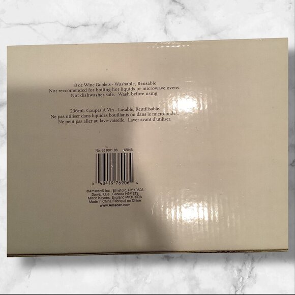 8 Pcs Premium Quality Amscan Wine Goblets 8‎ Oz / 236mL Plastic Reusable - Picture 7 of 8